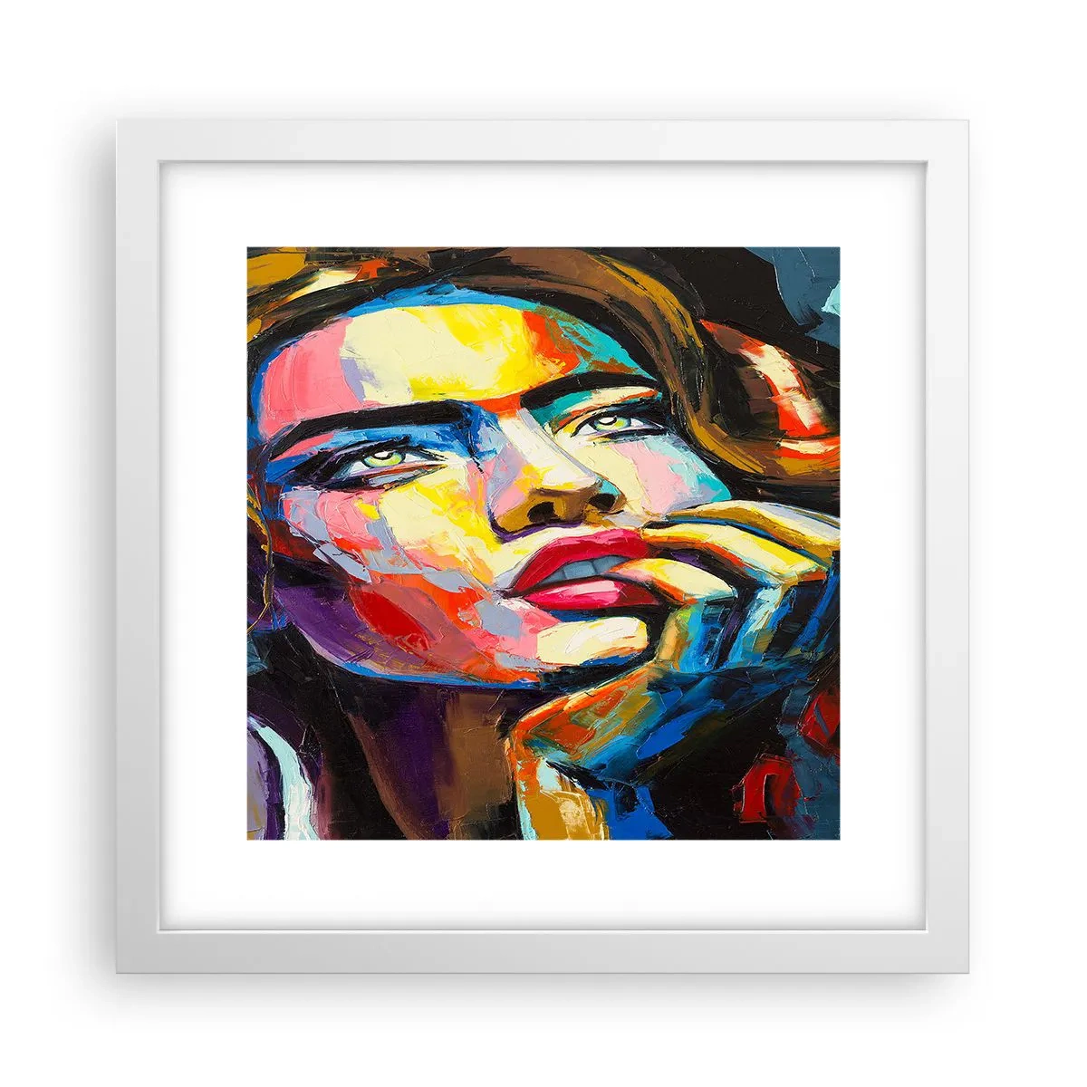 Poster în ramă albă - Visele ca niște păsări se înalță pe cer - 30x30 cm