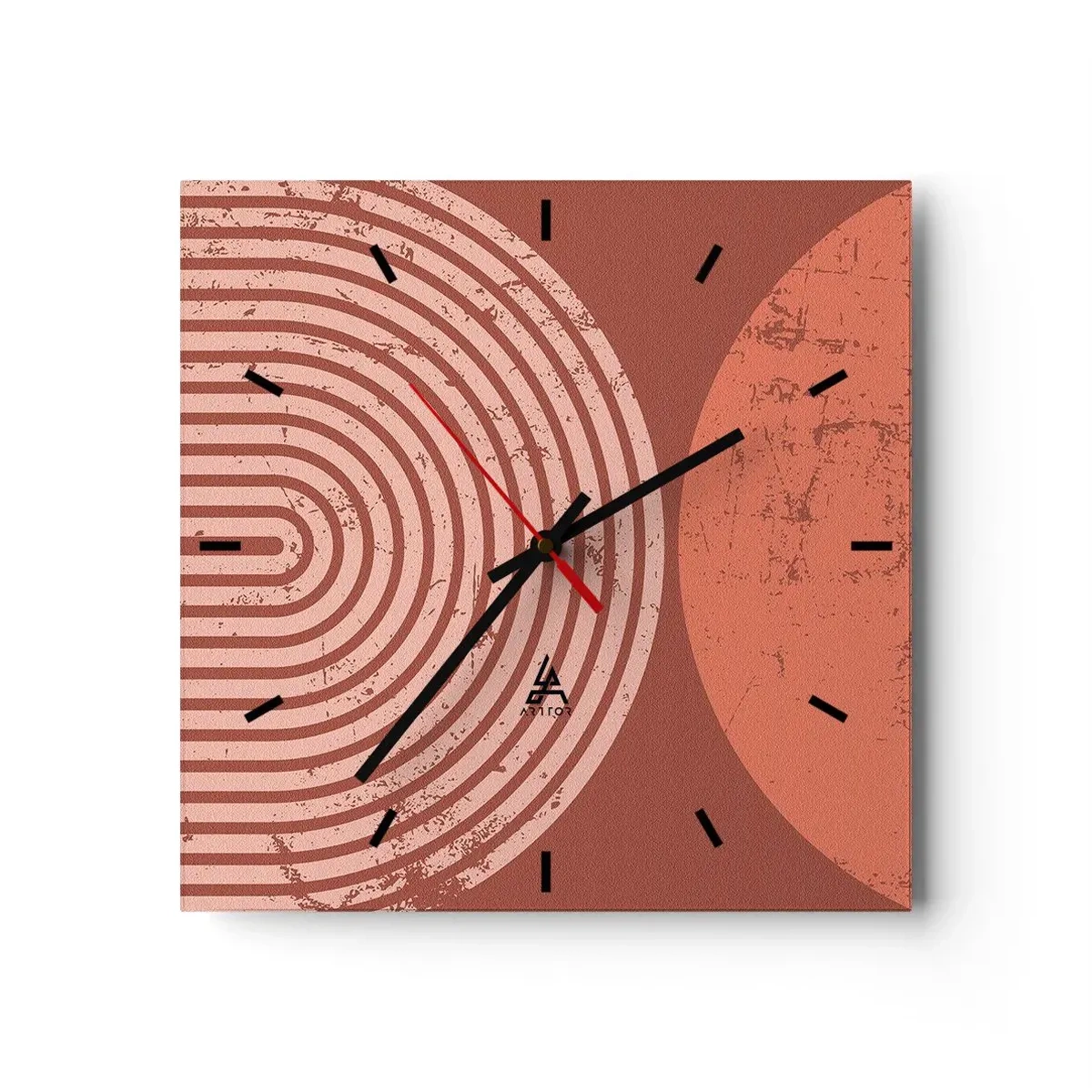 Ceas de perete - Ceas pe sticlă - Relație strânsă - 40x40 cm