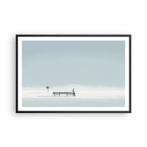 Poster în ramă neagră - Da, aștept. - 91x61 cm