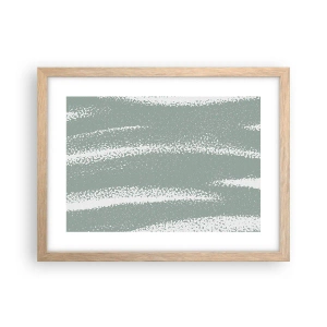 Poster în ramă de stejar deschis - Abstracție în stil de iarnă - 40x30 cm