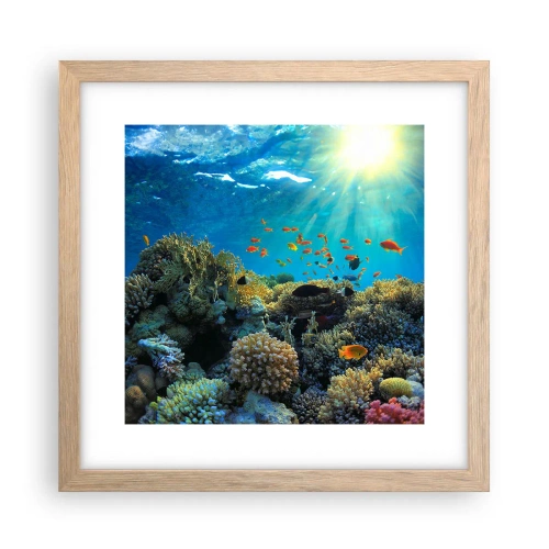 Poster în ramă de stejar deschis - Comori subacvatice - 30x30 cm