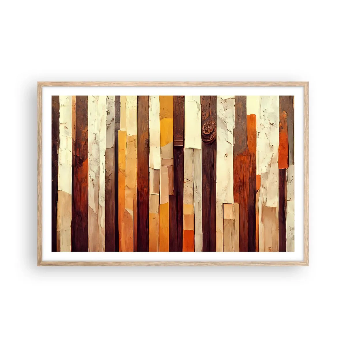 Poster în ramă de stejar deschis - Imnul copacilor din pădure - 91x61 cm
