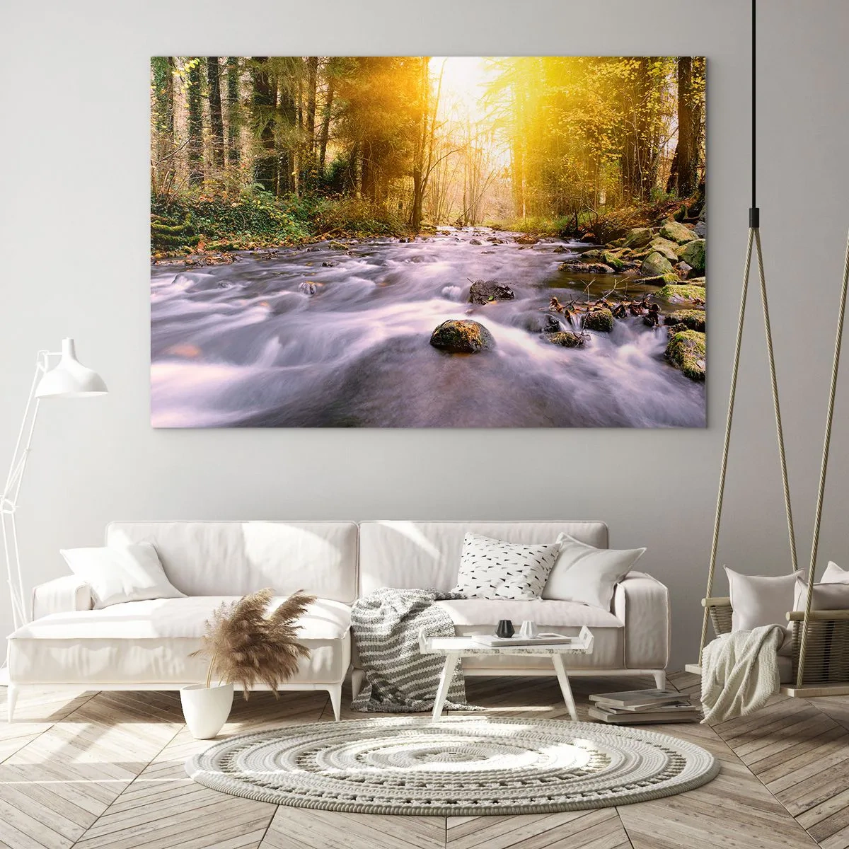 Tablou pe sticlă - Malachit în rame de argint și aur - 120x80 cm