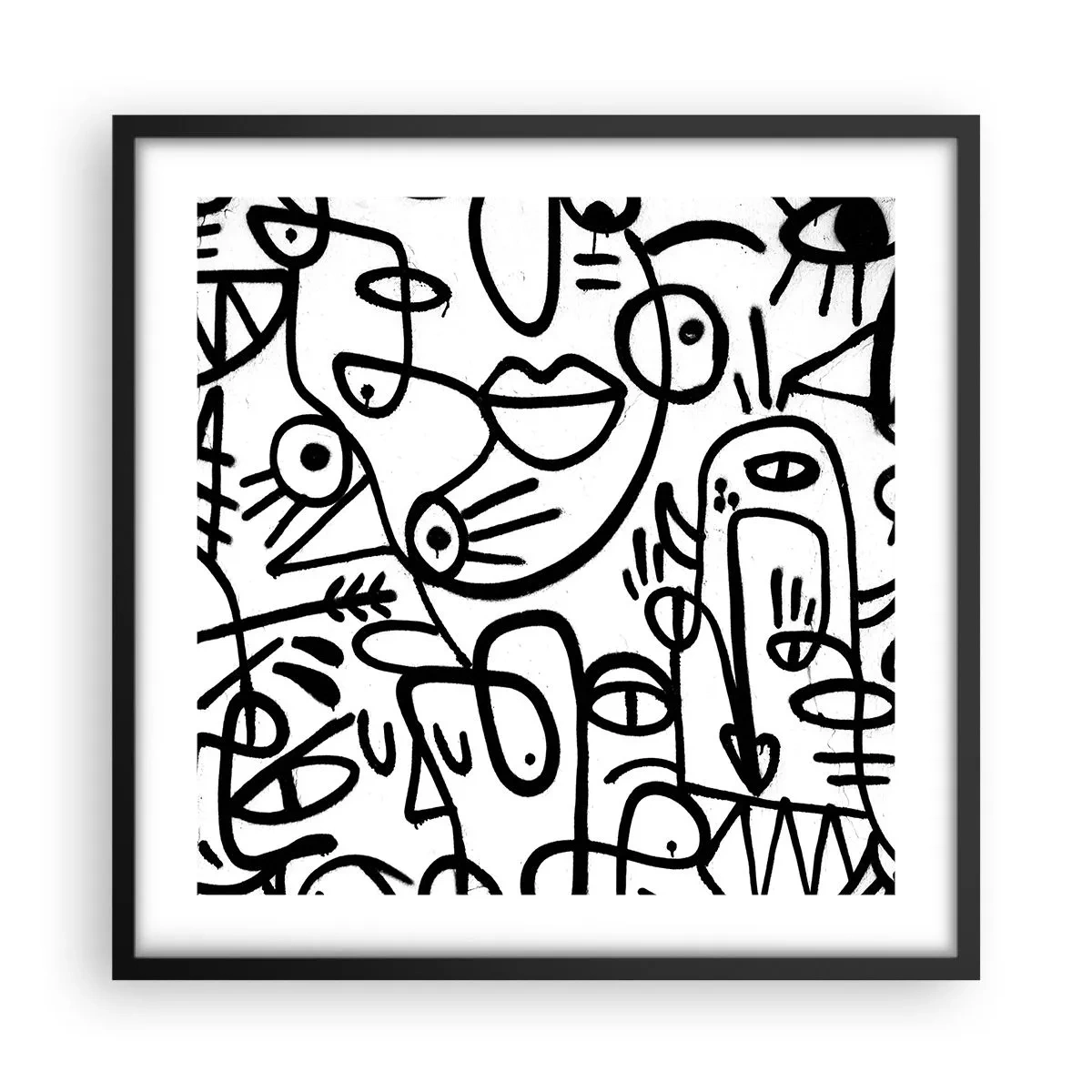 Poster în ramă neagră - Chipuri și miraje - 50x50 cm
