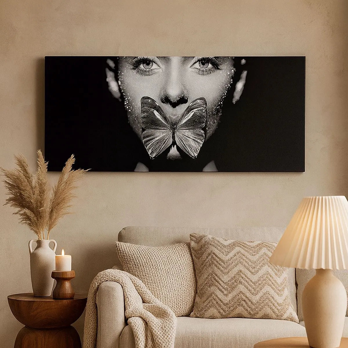 Tablou pe pânză - Sărut de fluture - 100x40 cm