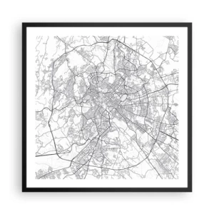 Poster în ramă neagră - Cerc roman - 60x60 cm