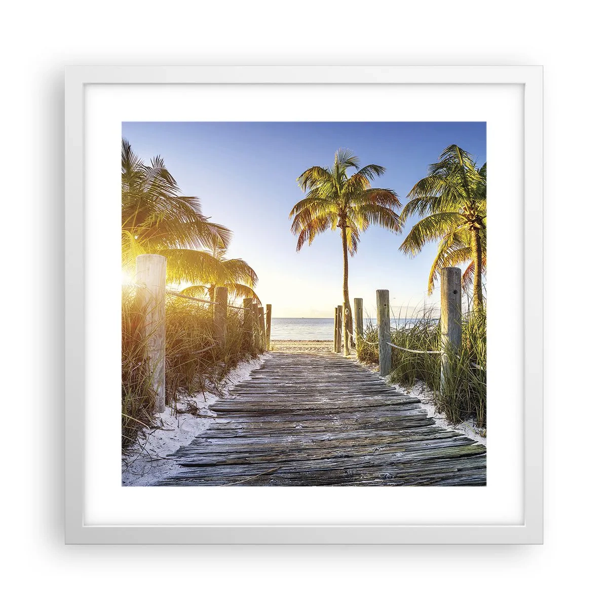 Poster în ramă albă - Direct în paradis - 40x40 cm