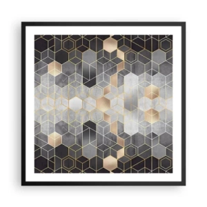 Poster în ramă neagră - Compoziție diamantată - 60x60 cm