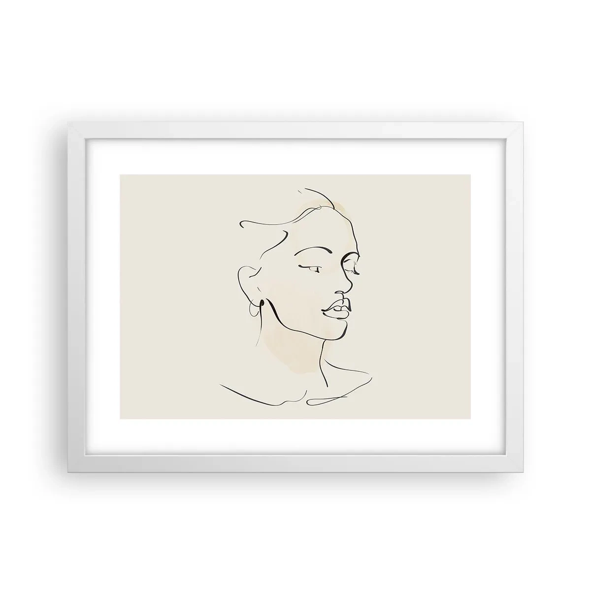 Poster în ramă albă - Cu o linie sigură - 40x30 cm