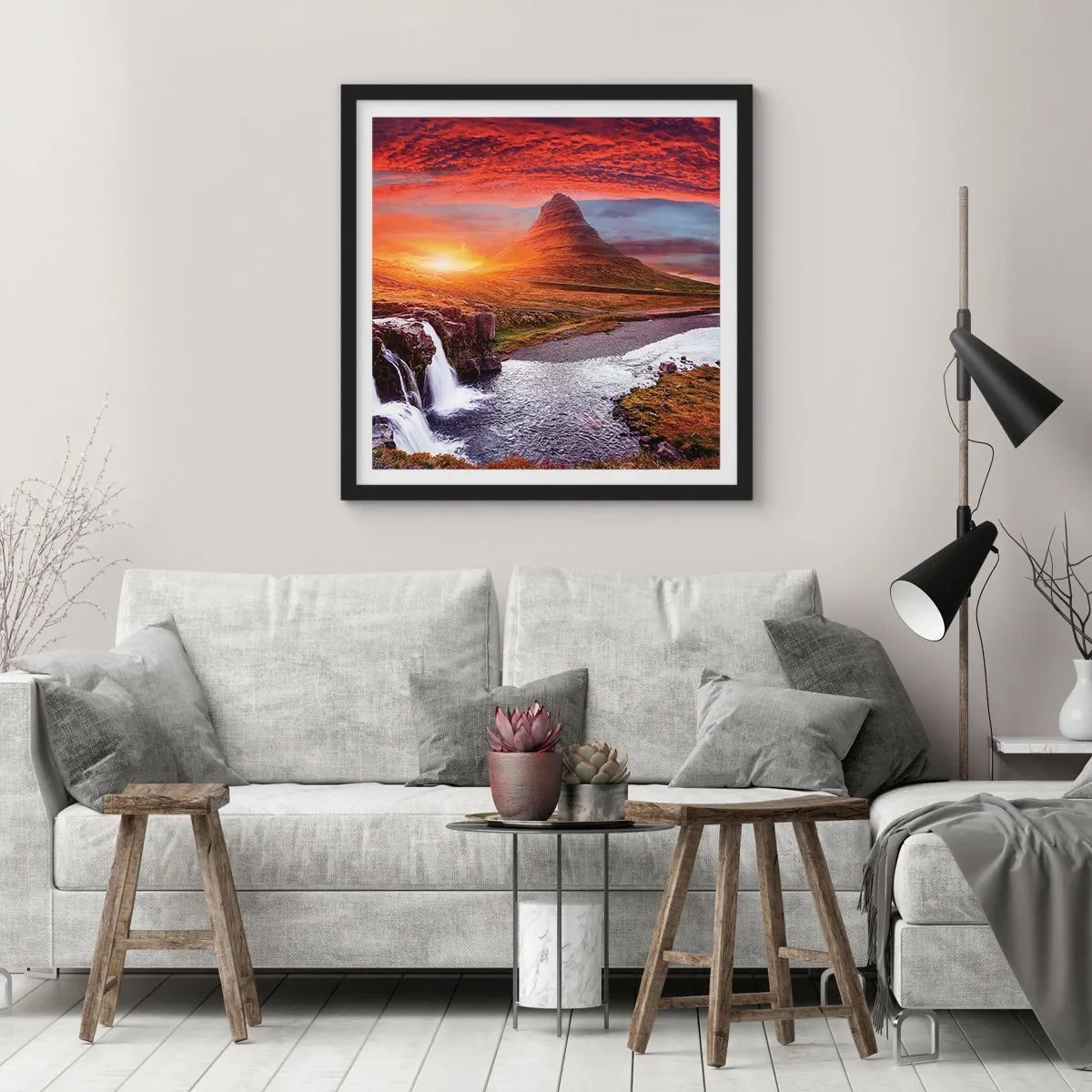 Poster în ramă neagră - Imaginea Pământului de Mijloc - 30x30 cm