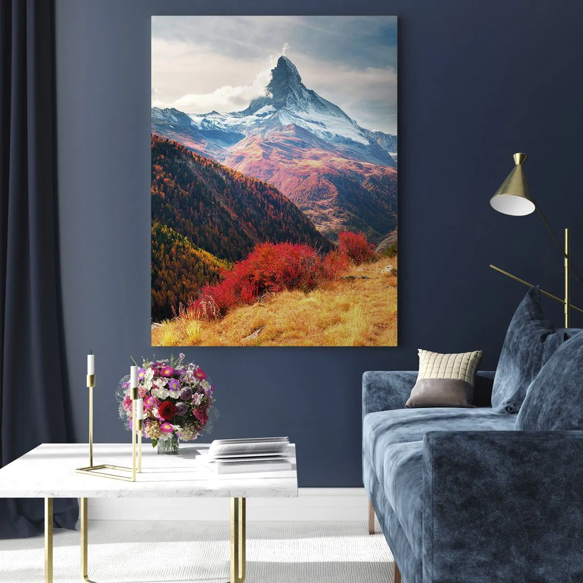 Tablou pe sticlă - Toamnă alpină - 50x70 cm