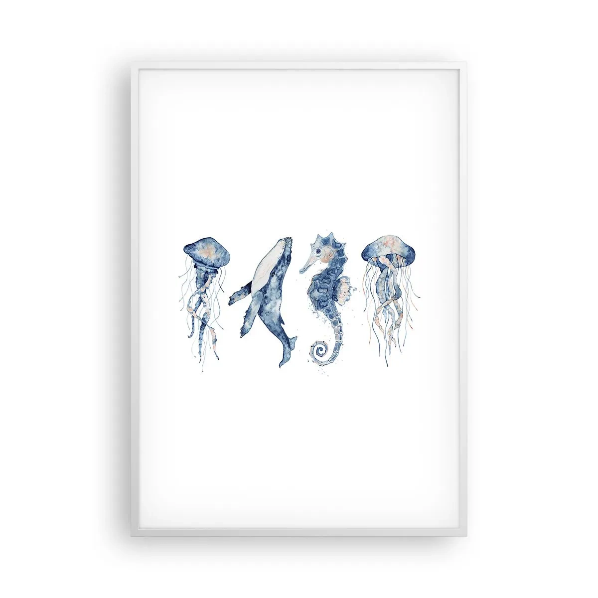 Poster în ramă albă - Fauna marină sălbatică - 70x100 cm