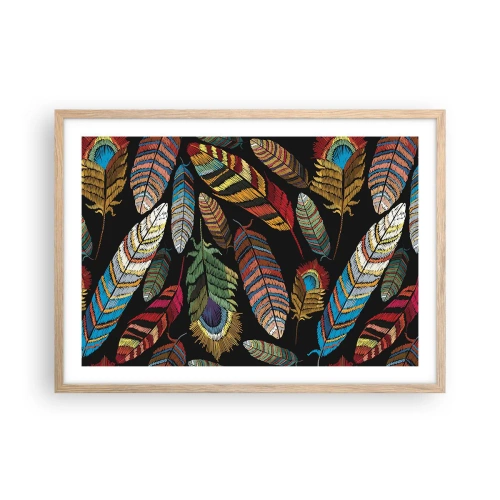 Poster în ramă de stejar deschis - Carnavalul păsărilor - 70x50 cm