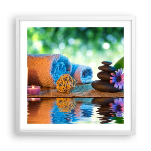 Poster în ramă albă - Timp pentru corp - 50x50 cm