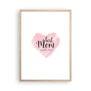 Poster în ramă de stejar deschis - Întotdeauna la momentul potrivit - 50x70 cm