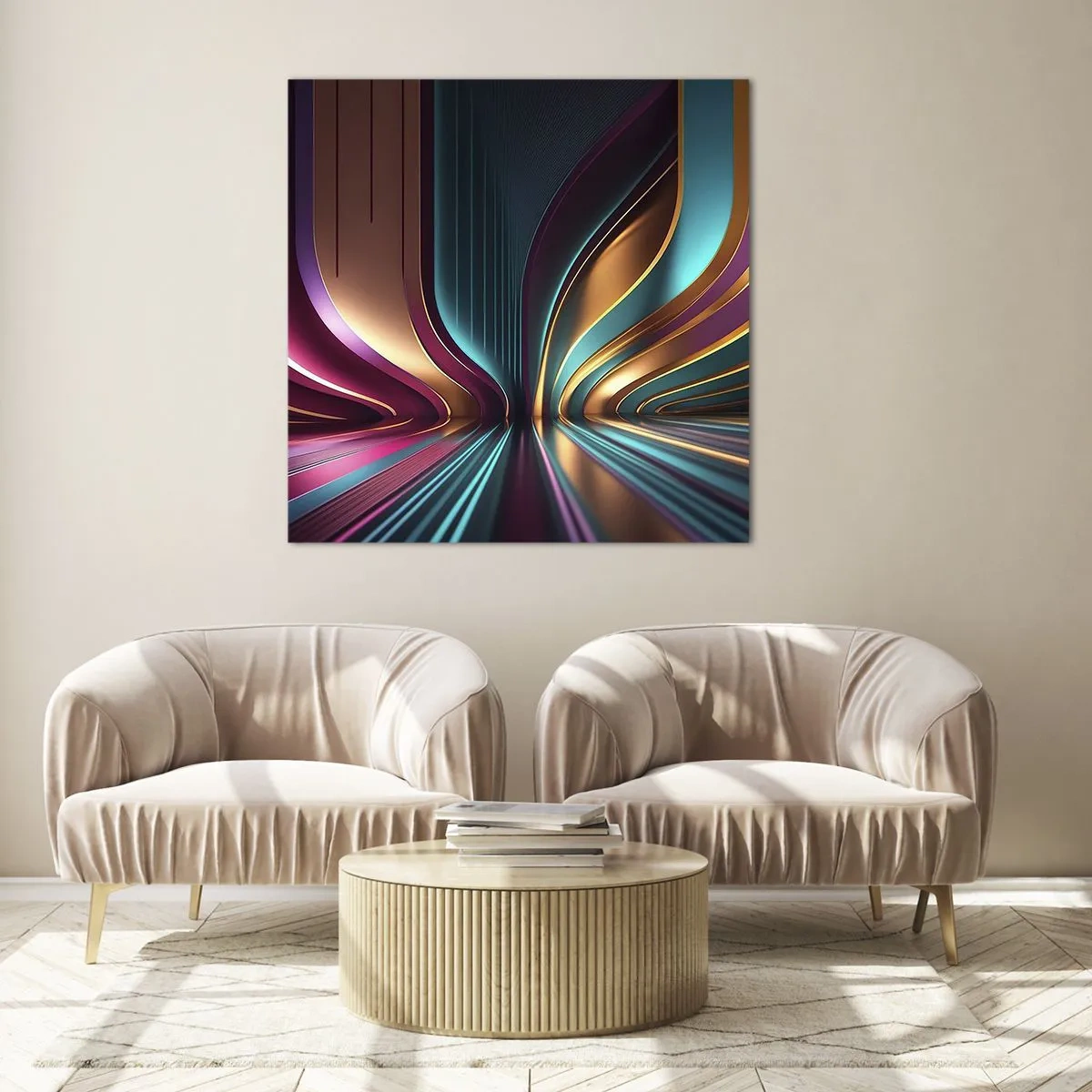 Tablou pe sticlă - Arhitectură de lumină - 50x50 cm