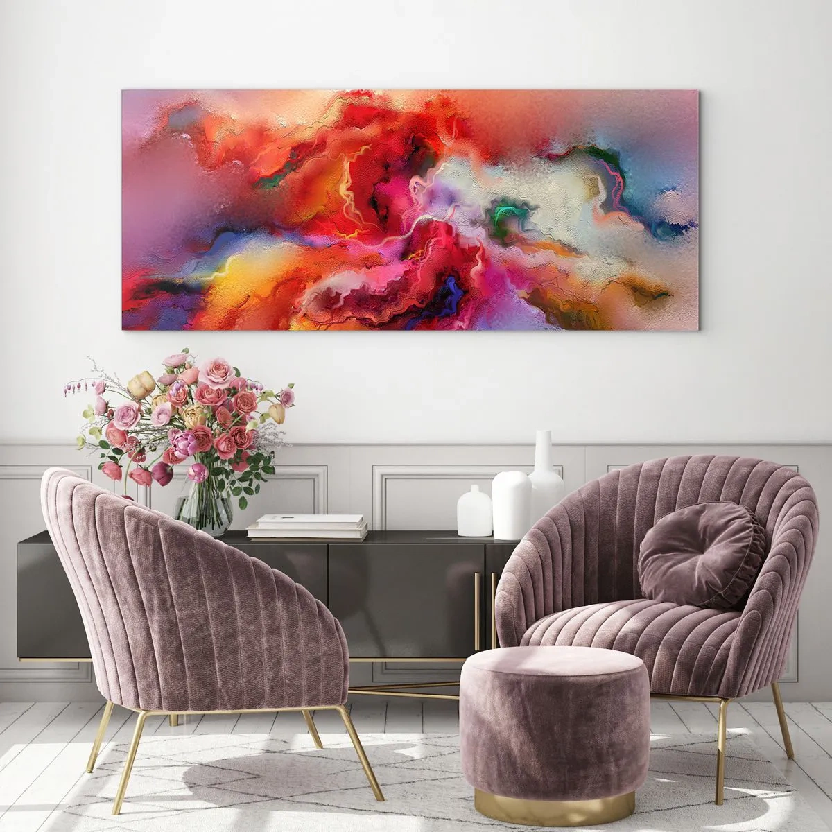 Tablou pe sticlă - Cum să prinzi visul - fum - 100x40 cm