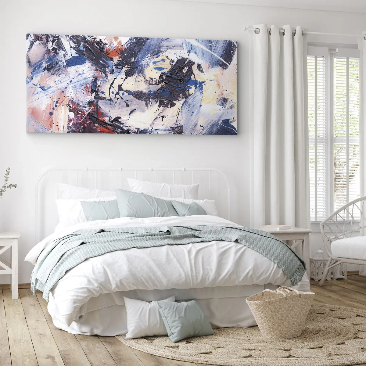 Tablou pe pânză - Dansul nebun al abstracției - 90x30 cm