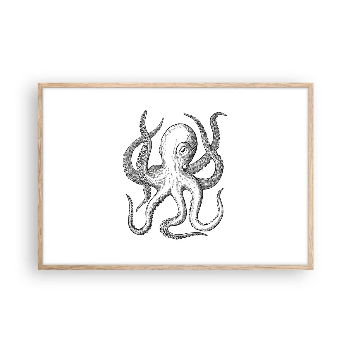 Poster în ramă de stejar deschis - Dansând cu valurile - 91x61 cm