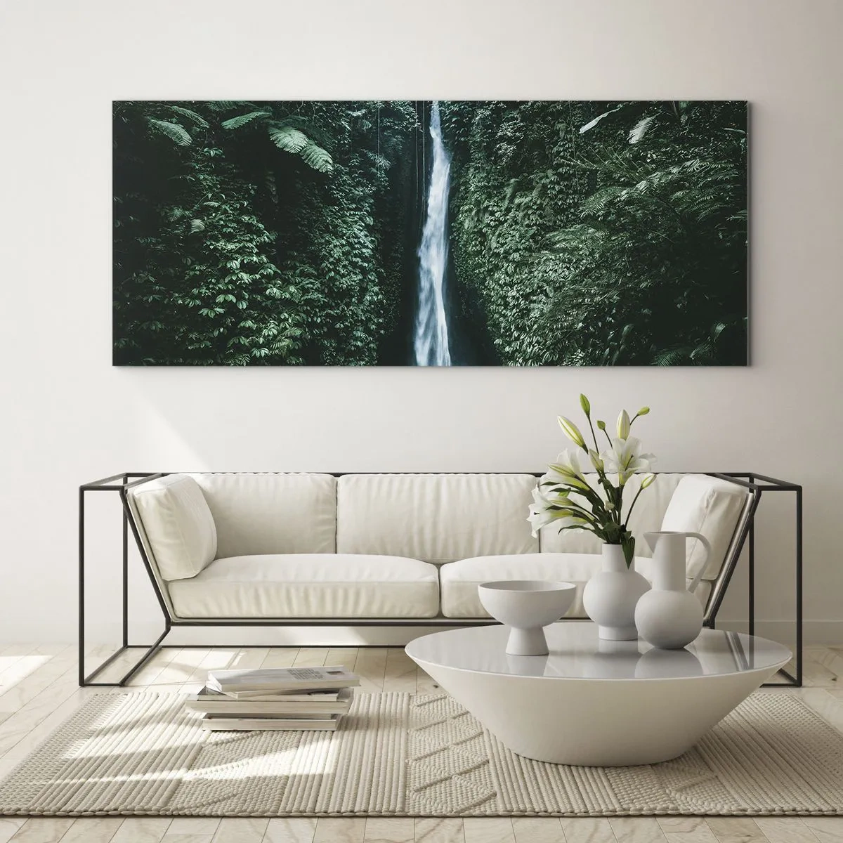 Tablou pe sticlă - Băi tropicale - 120x50 cm