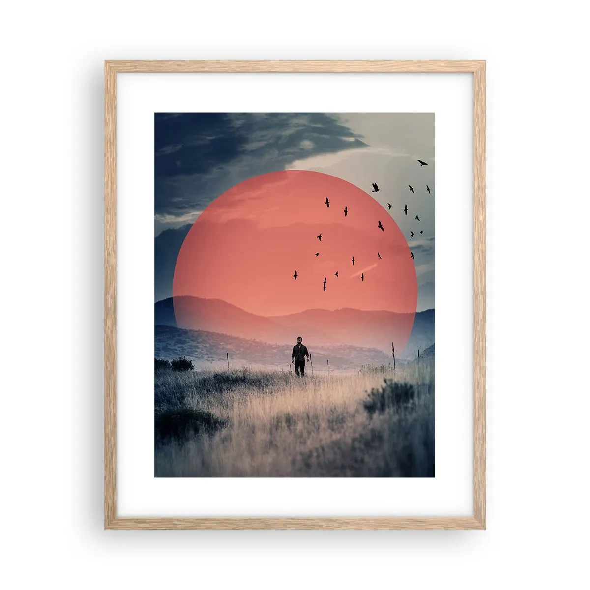 Poster în ramă de stejar deschis - Se simt bine acolo unde sunt - 40x50 cm