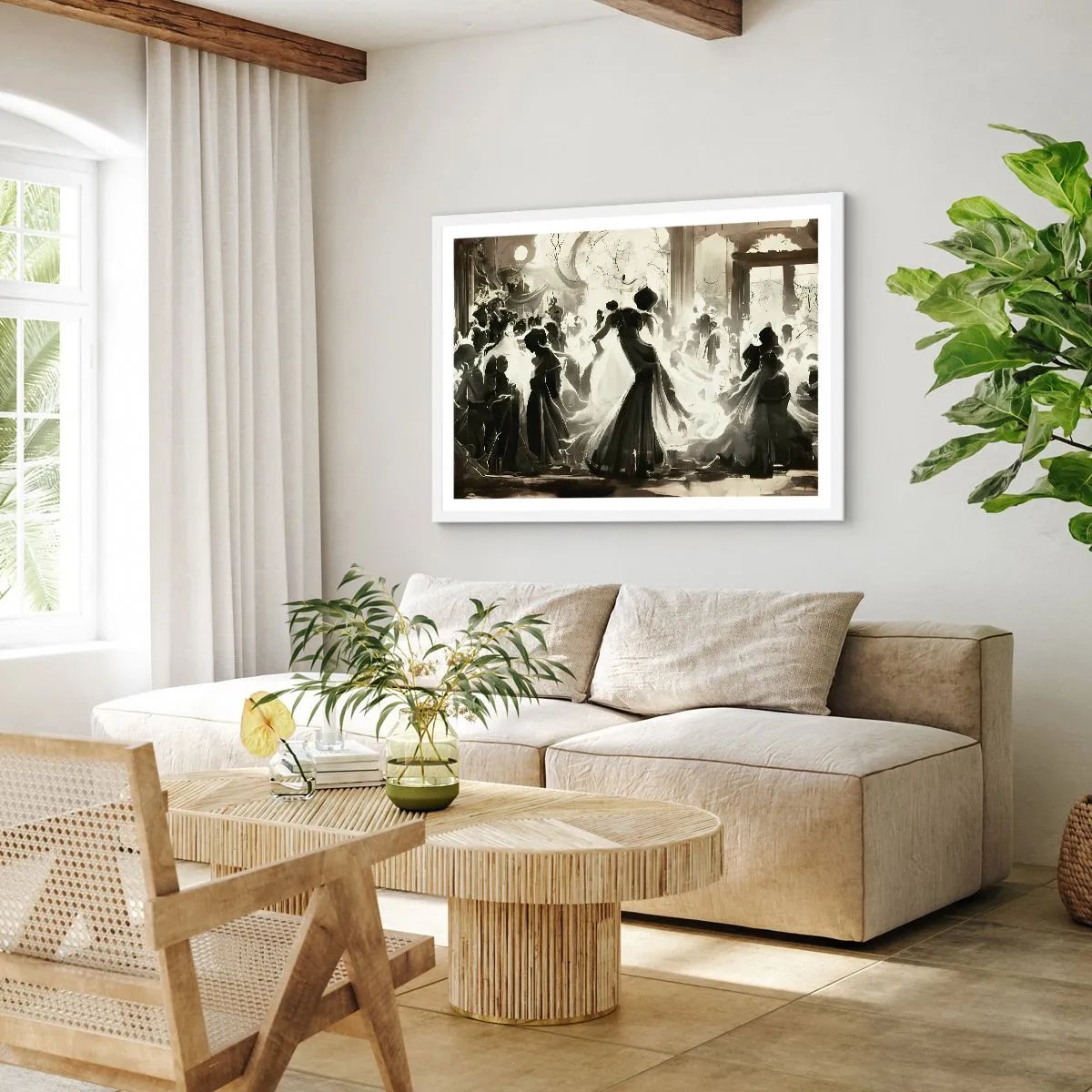 Poster în ramă albă - Marea mascaradă - 91x61 cm