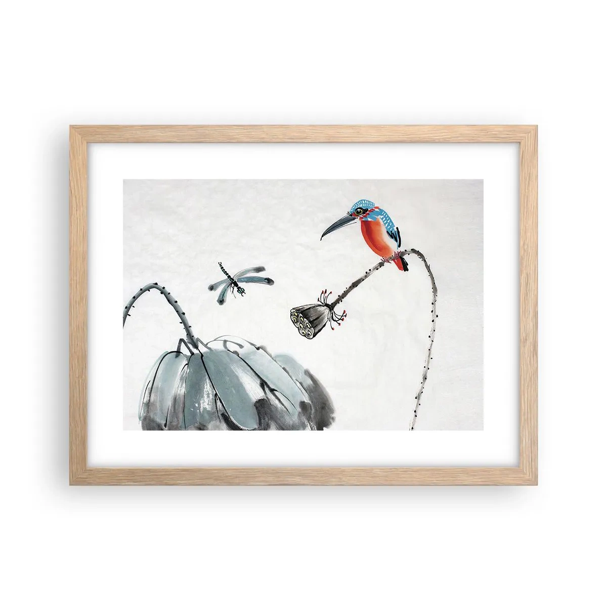Poster în ramă de stejar deschis - Viața de pajiște - 40x30 cm