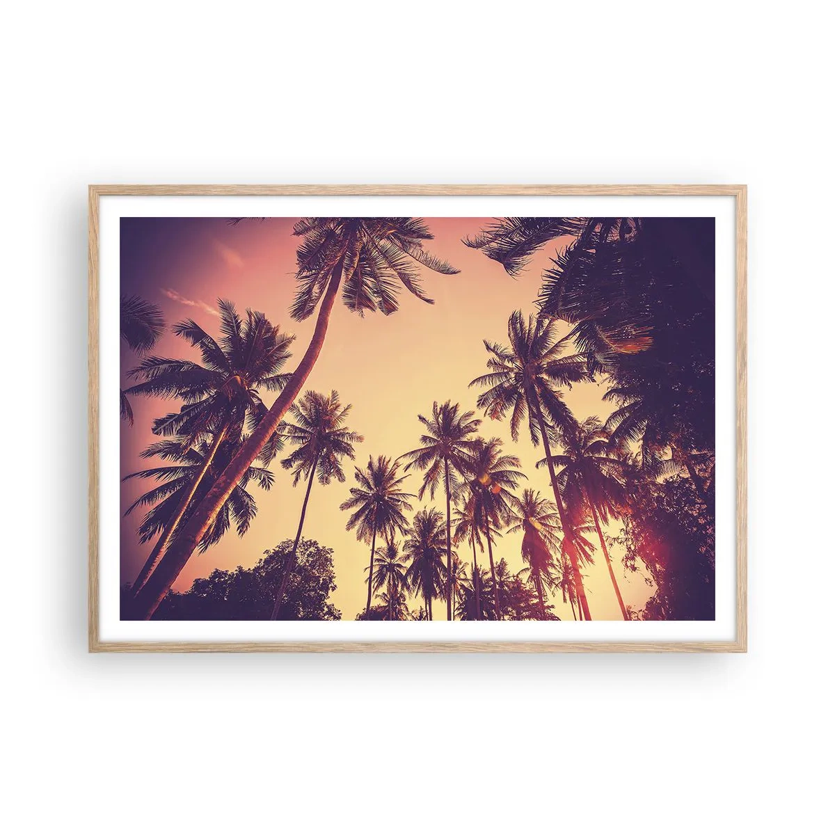 Poster în ramă de stejar deschis - Variație tropicală - 100x70 cm