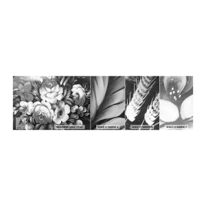 Mostră de Tapet Standard Eco - Frumoase chiar și în gri - Abstracția, Flori, Bucată - 100x30 cm