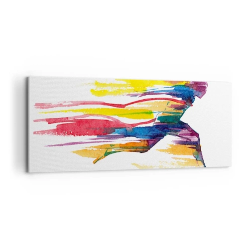 Tablou pe pânză - Alergând peste curcubeu - 100x40 cm