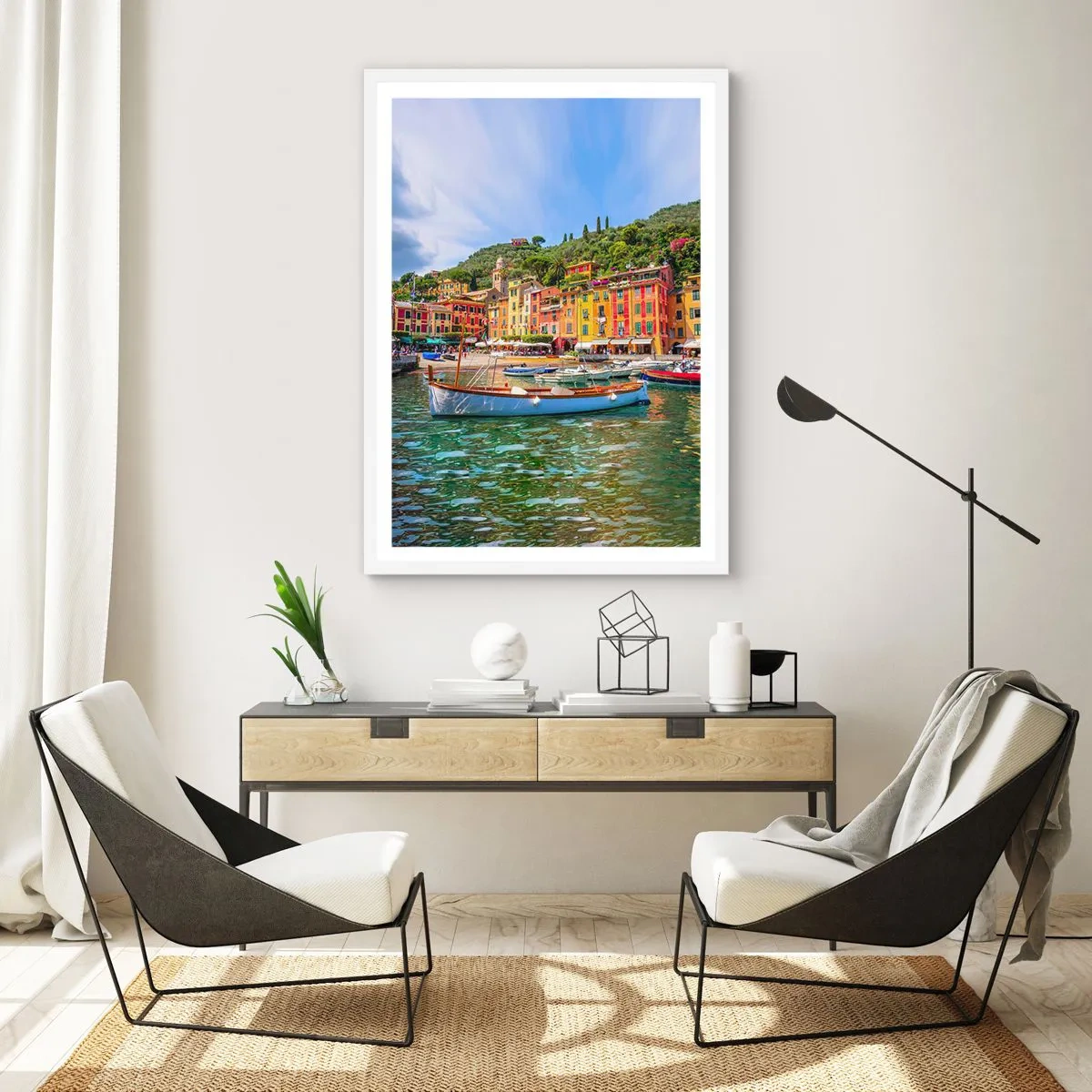 Poster în ramă albă - O dimineață italiană - 70x100 cm