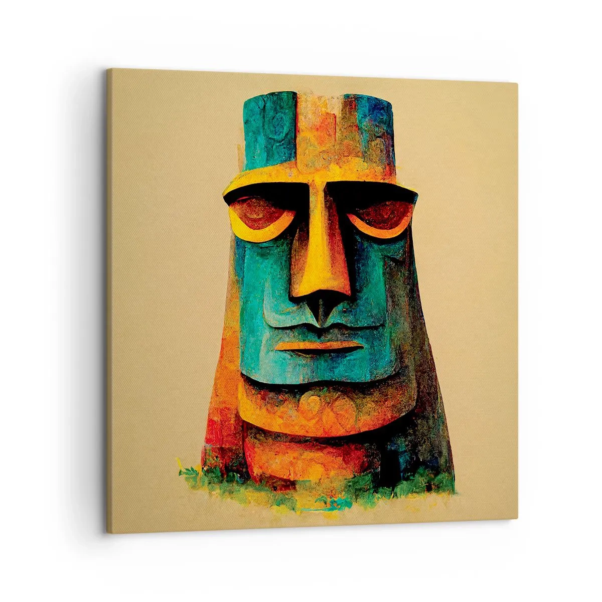 Tablou pe pânză - Statuie, dar simpatică - 50x50 cm