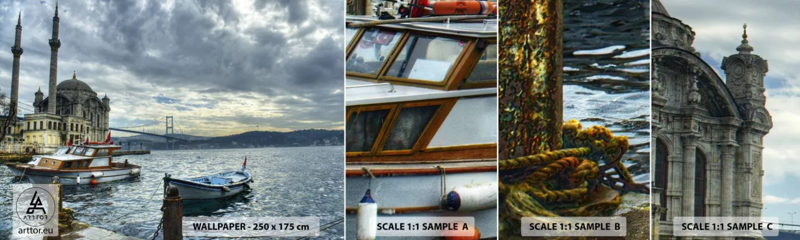 Mostră de Tapet Standard Eco - La granița dintre lumi - Oraș, Istanbul, Turcia - 100x30 cm