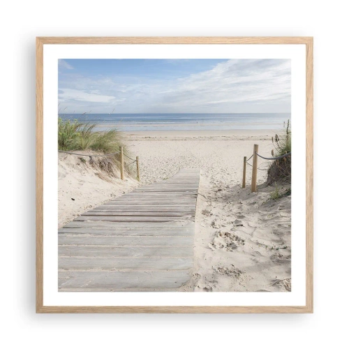 Poster în ramă de stejar deschis - Dincolo de orizont - 60x60 cm
