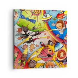 Tablou pe pânză - O mare aventură spațială - 70x70 cm