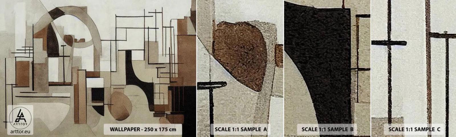 Mostră tapet autocolant Deluxe Sticker - Peisaj urban 2.0 - Abstracția, Bucată, Forme - 100x30 cm