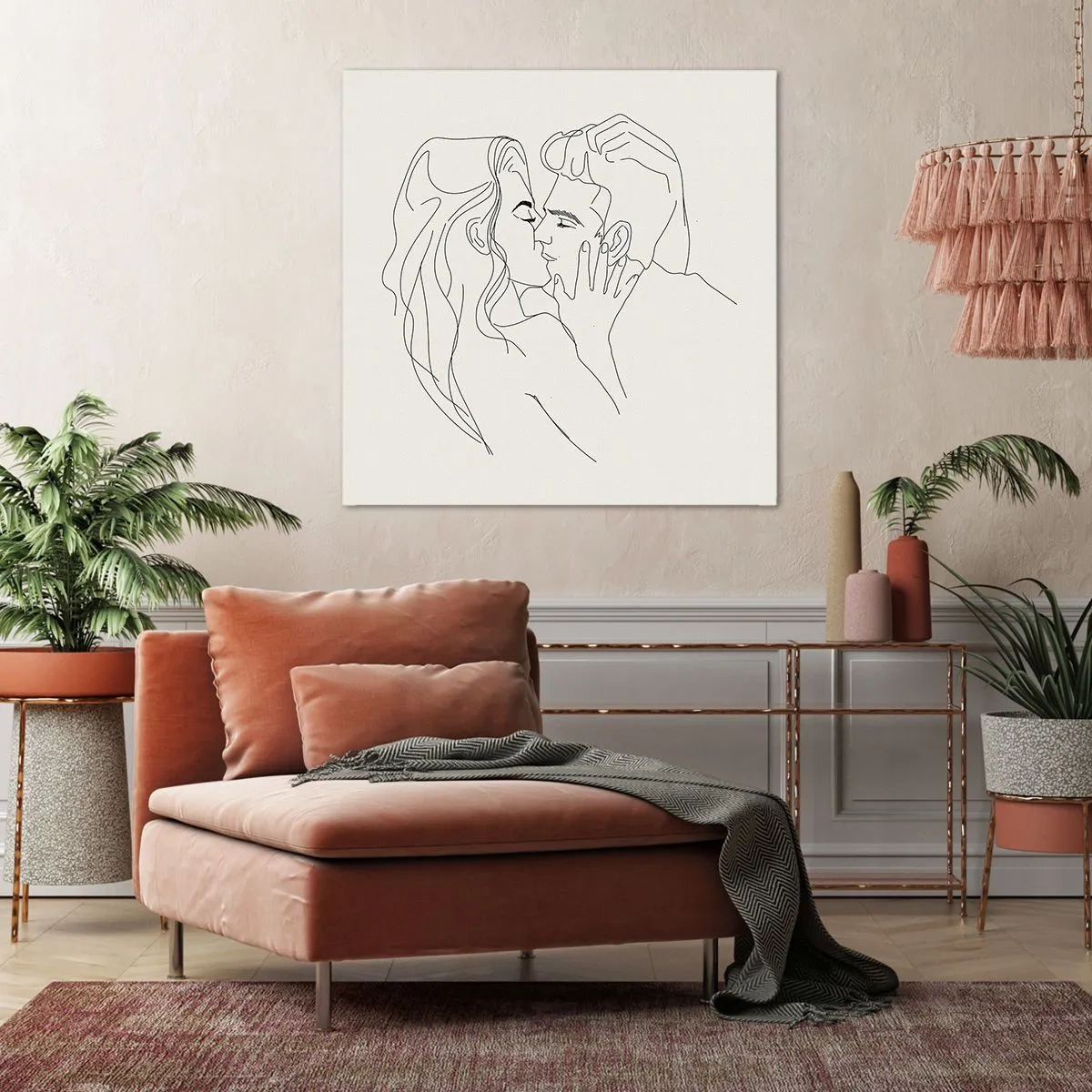 Tablou pe pânză - Încurcați în sentimente - 70x70 cm