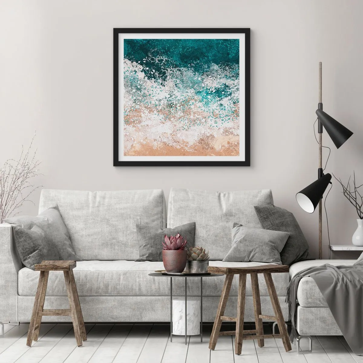 Poster în ramă neagră - Povești despre mare - 40x40 cm