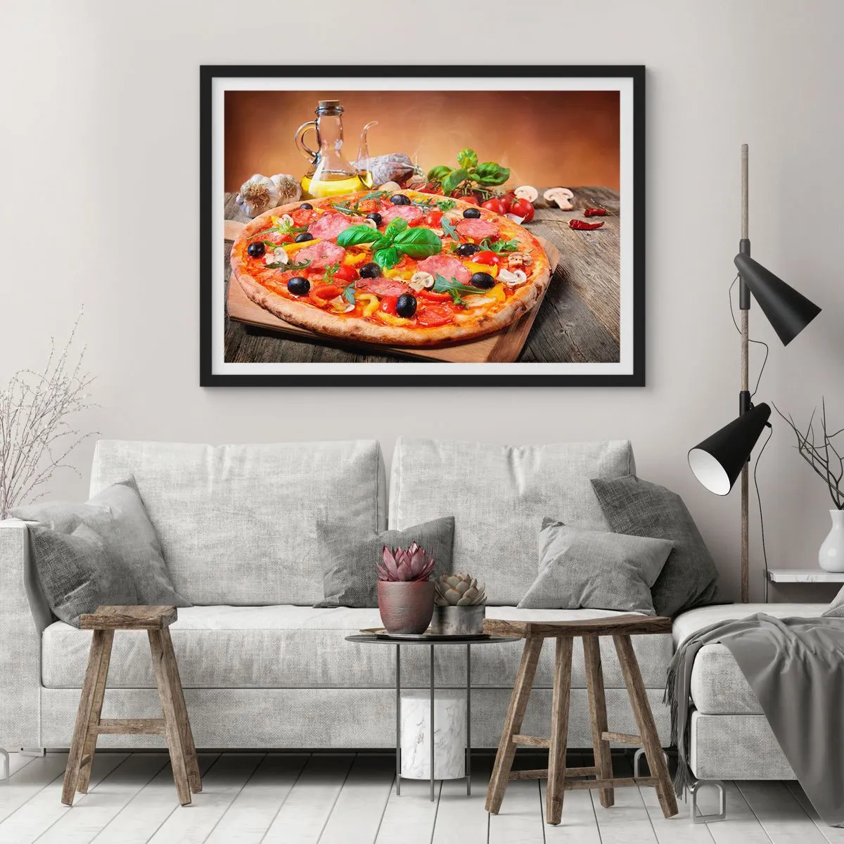 Poster în ramă neagră - Cu o adevărată aromă italiană - 40x30 cm