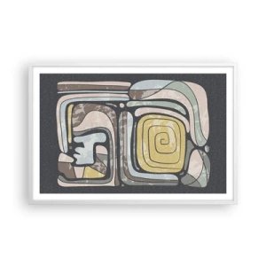 Poster în ramă albă - Abstracție în spirit precolumbian - 91x61 cm