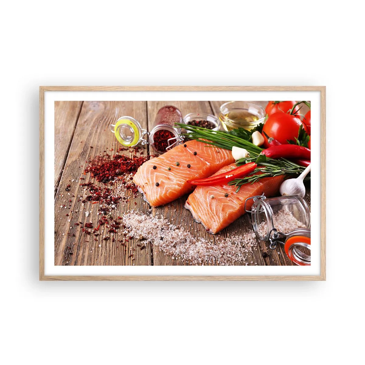 Poster în ramă de stejar deschis - O aventură norvegiană în bucătărie - 91x61 cm