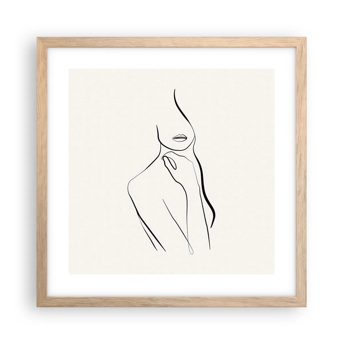 Poster în ramă de stejar deschis - Val de melancolie - 40x40 cm