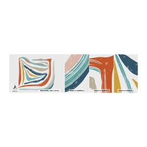 Mostră tapet autocolant Deluxe Sticker - Abstracție prietenoasă și zâmbitoare - Boho, Bucată, Modern - 100x30 cm