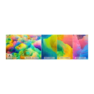 Mostră tapet autocolant Deluxe Sticker - Puf multicolor - Abstracția, Bucată, Culori pastel - 100x30 cm