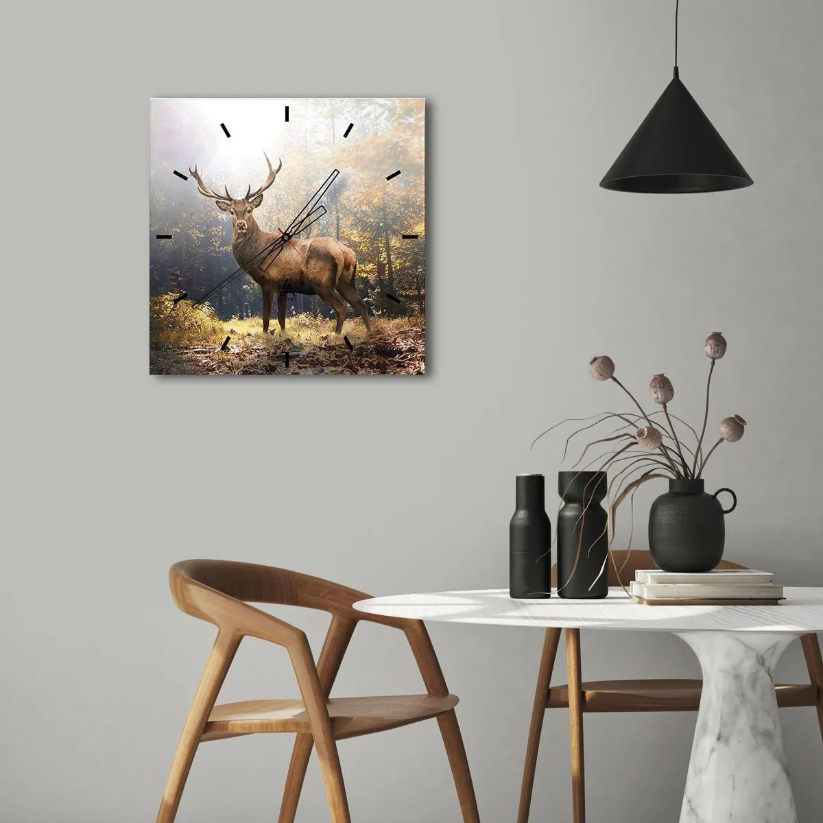 Ceas de perete - Ceas pe sticlă - Măreție calmă - 30x30 cm