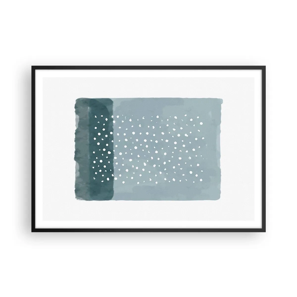 Poster în ramă neagră - Crescute pe albastru - 100x70 cm