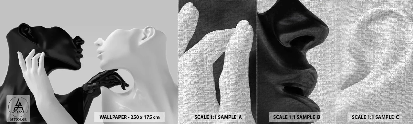 Mostră tapet Premium Canvas - Atracție - dorință - Abstracția, Manechin, Statuie - 100x30 cm