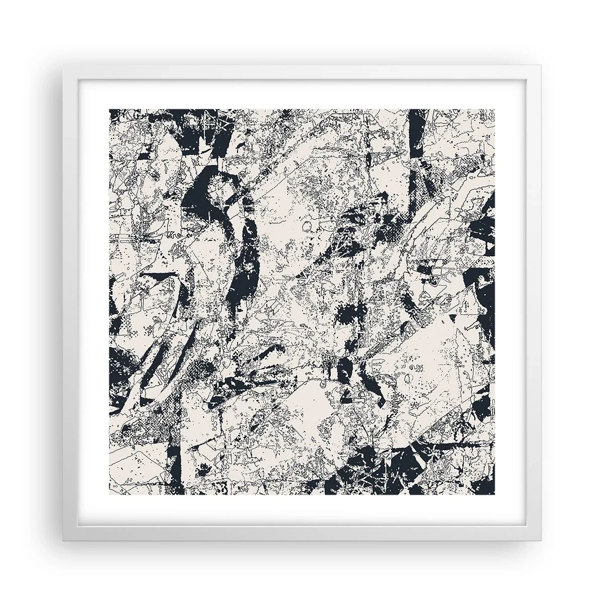 Poster în ramă albă - Întrepătrunderea contrariilor - 50x50 cm