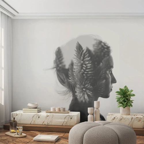Tapet Premium Sand - Doamna din pădurea de pini - Abstracția, Femeie, Bucată - 400x280 cm