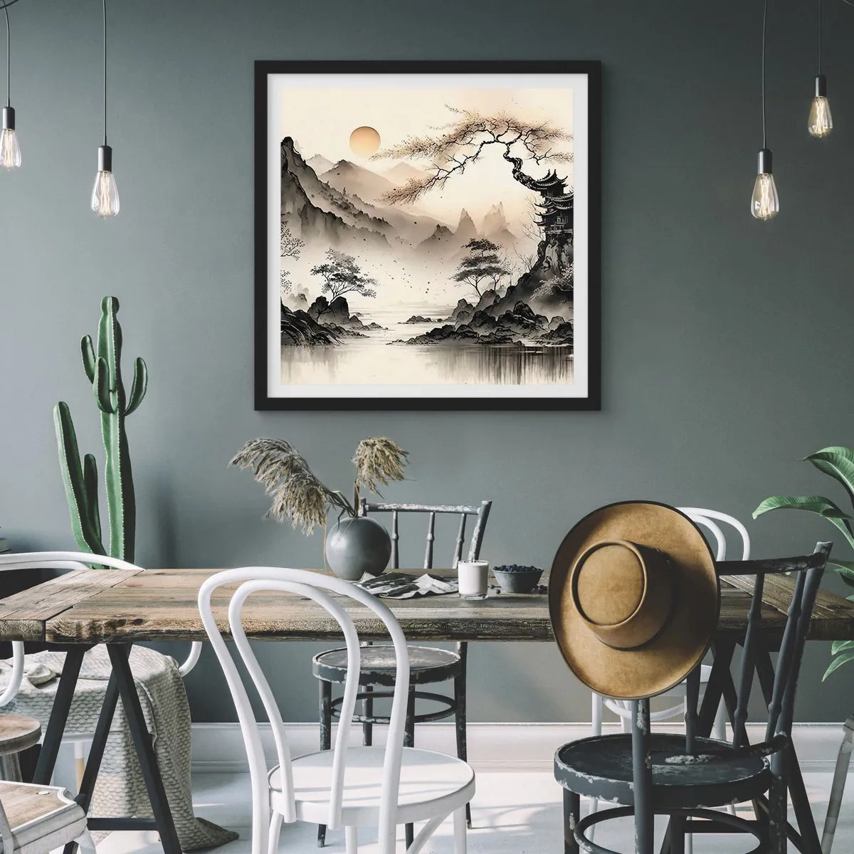 Poster în ramă neagră - Farmecul unic al Orientului - 50x50 cm